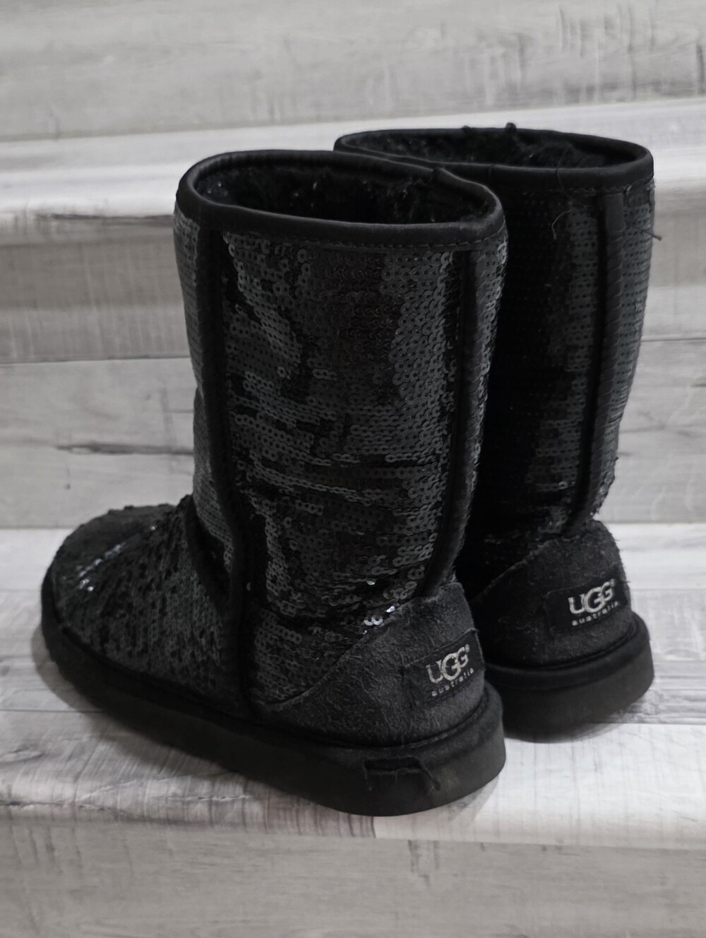 UGG Black Sequin Classic Short Boots